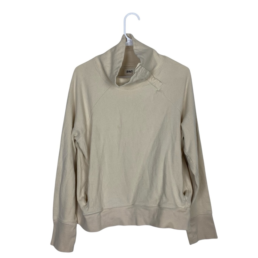 Pact organic cotton snap button neck long sleeve top
